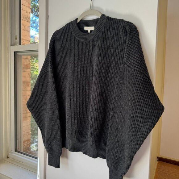 DemyLee Haruhi Cotton Sweater Crewneck in Dark Charcoal Grey Size Medium - Picture 1 of 7